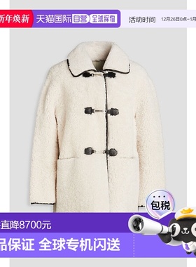1h可退 香港直邮Maje 女士 皮革边毛羊皮夹克 MFPOU01037ECRU外套