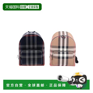 欧洲直邮自营BURBERRY博柏利双肩背包经典 饰配口袋拉链 纺织格纹装