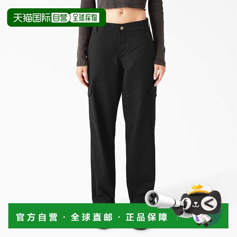 自营 dickiesWomen's Relaxed Fit Duck Canvas Cargo Pants - bl