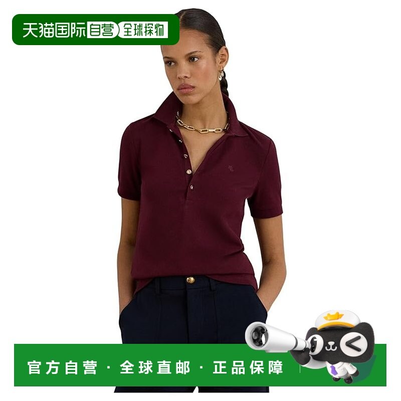 1h可退 香港直邮Lauren Ralph Lauren 女士 凸纹布Polo衫,女装/女士精品,POLO衫,淘宝优惠券,粉丝福利购,淘宝优惠卷