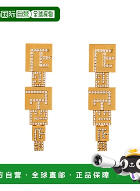 1h可退 香港直邮Balmain 3D PB水晶吊坠耳环 GN1XI588MBAS配饰