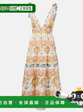 1h可退 香港直邮FARM RIO 女士 Maritime Magic 印花中长连衣裙