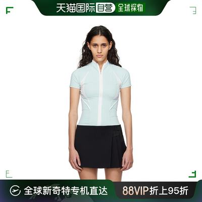 香港直邮潮奢 hyein seo 女士 蓝色 Slashed Zip T 恤 SS24
