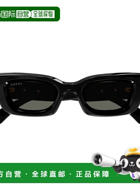 1h可退 香港直邮潮奢 Gucci 古驰 女士 黑色 GG Big Cat Eye 太阳
