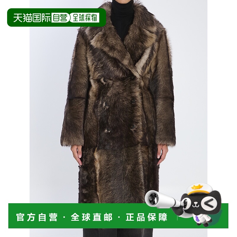 1h可退 香港直邮潮奢 YVES SALOMON 女士 羔羊毛大衣 26WYM63105T