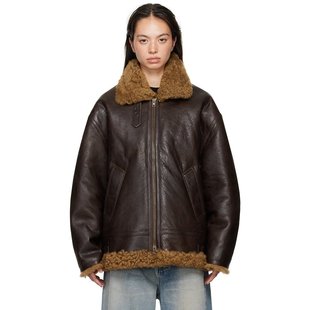 棕色徽标飞行员夹克 潮奢 女士 维特萌 UA65JA670B Vetements