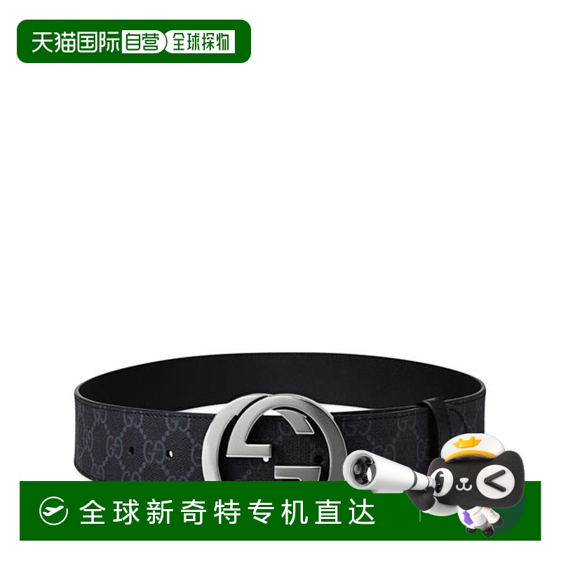 1h可退 香港直邮潮奢 Gucci 古驰 男士 Gg Supreme 徽标帆布皮带