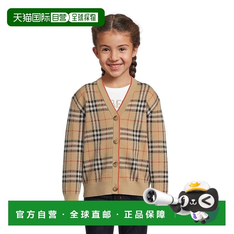 香港直邮Burberry 巴宝莉 女童 麦色复古格纹毛衣(大童)童装,童装/婴儿装/亲子装,毛衣/针织衫,淘宝优惠券,粉丝福利购,淘宝优惠卷