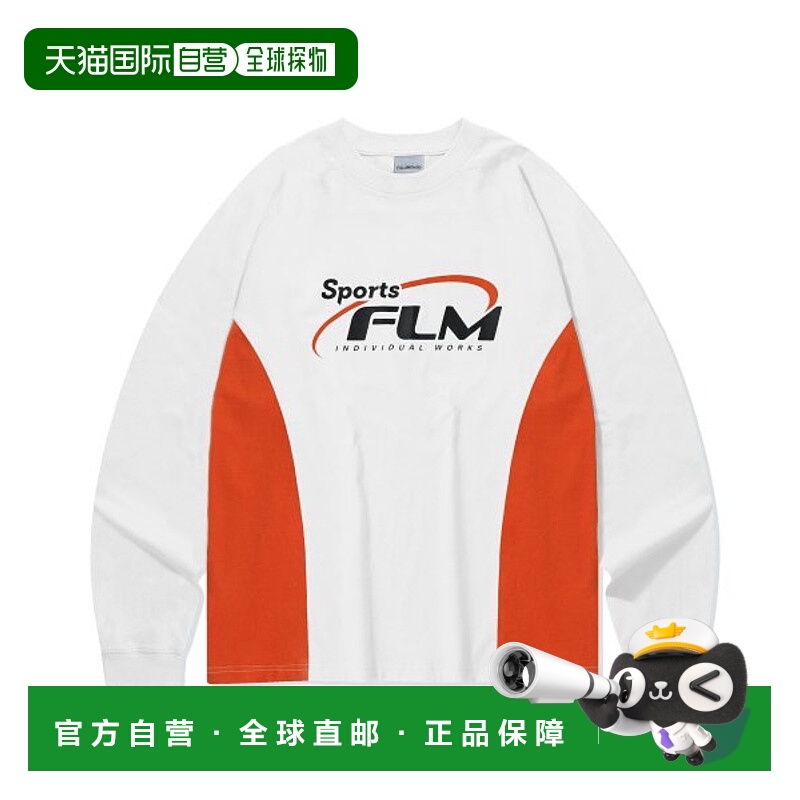 韩国直邮FILLUMINATE 公用T恤Sports Block Long Sleeve-Orange