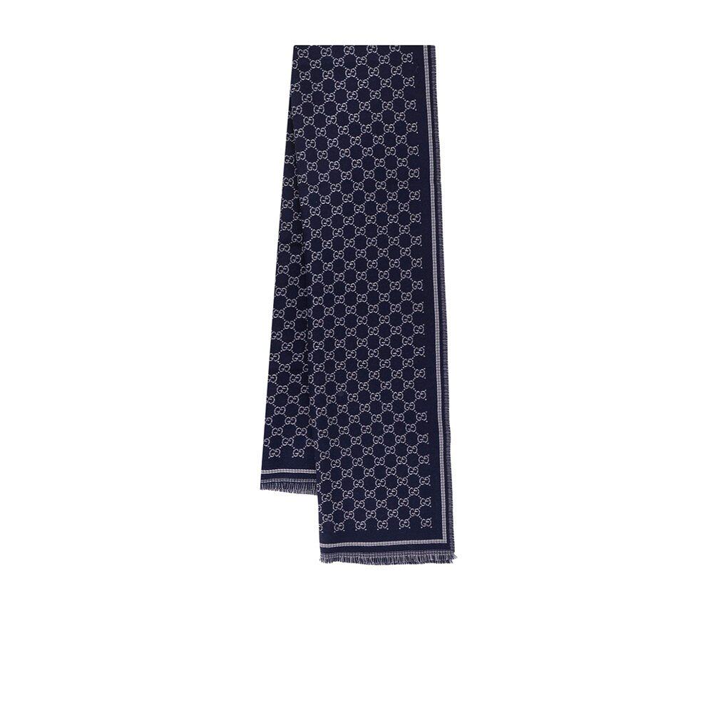 GUCCI 男士围巾 8362644G3861468 AW2025 蓝色 NEW CANVY