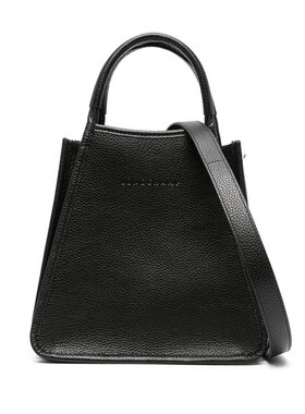 LONGCHAMP珑骧 LE FOULONNE女士黑色小号皮革手提包