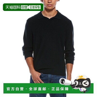 自营Vince煮 羊绒Johnny领毛衣-蓝色 美国奥莱直发