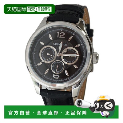 日本直邮GRANDEUR皮革多功能男士时尚腕表OSC052W2