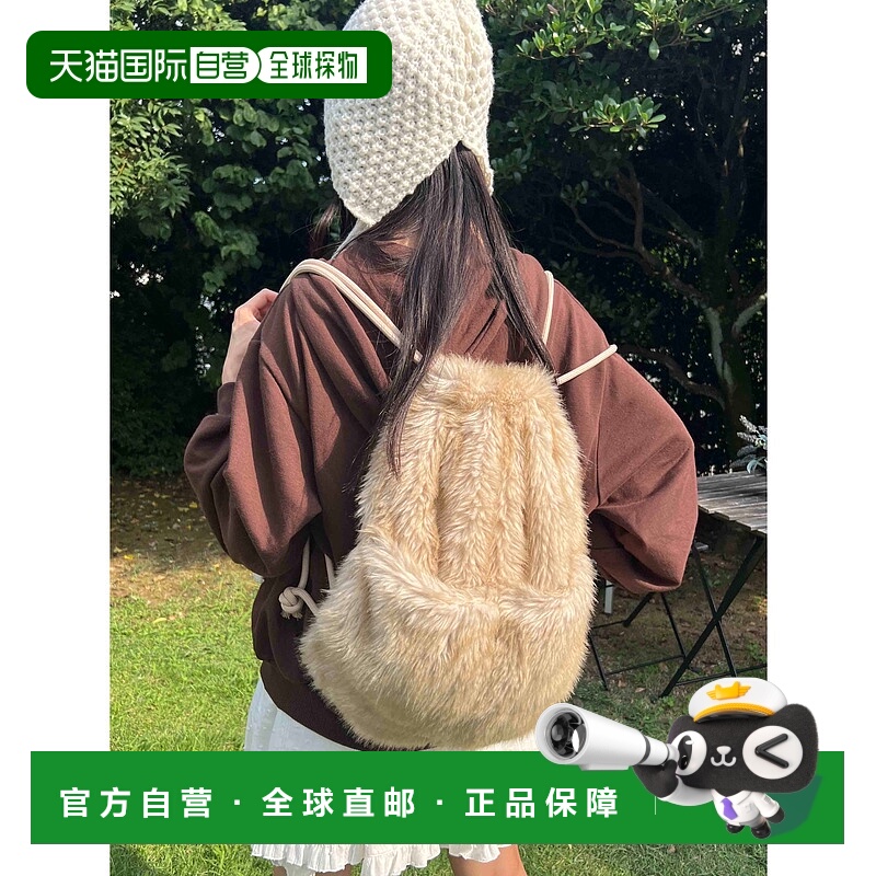 1h可退 日本直邮WC 女装 柔仿毛绒 A4收纳 双口袋斜挎背包 WC25AU