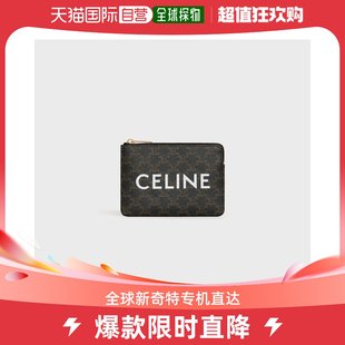 Celine 香港直邮潮奢 女士标志印花零钱卡包