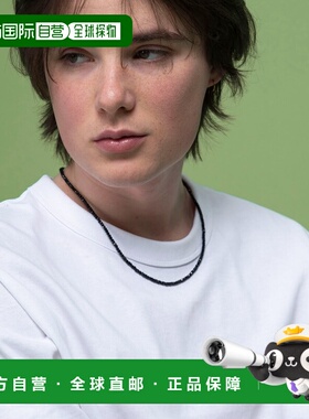 日本直邮Karlas 男女同款 黑色尖晶石项链 925银简约设计 tr22065