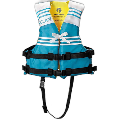 【日本直邮】CaptainStag鹿牌儿童救生衣樱花记号F蓝HULA US-3004