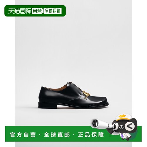 自营1h可退 欧洲直邮Dior迪奥 D de Dior男士黑色小牛皮德比鞋