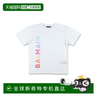 AW2023 香港直郵BALMAIN BS8P01Z0057100 白色短袖 男童T恤 徽標(biāo)
