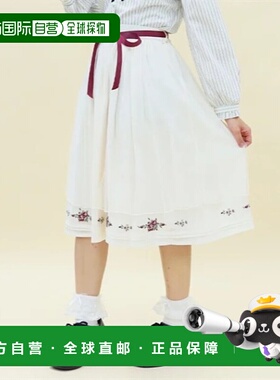 1h可退 日本直邮axes femme POETIQUE 女士刺绣花束蓬松半身裙 CI