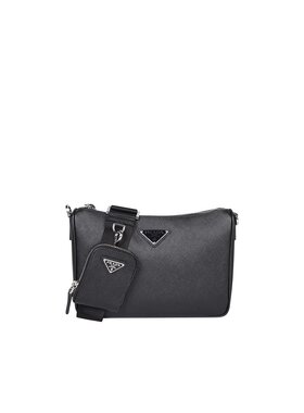 PRADA 男士斜挎包 2VH1139Z2F0002 CO 黑色 黑色徽标斜挎包