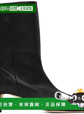 1h可退 香港直邮潮奢 BY FAR 女士 黑色 Lysander 中筒靴 MWFBO06