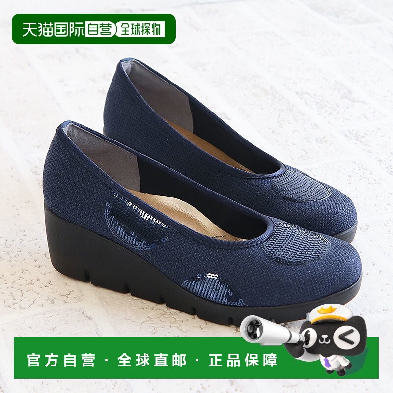 日本直邮First Contact 女士坡跟鞋5.5厘米轻便易穿稳固安全圆头3