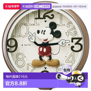 日本直邮SEIKO精工FW576B儿童米老鼠石英机芯挂钟音乐报时光家庭