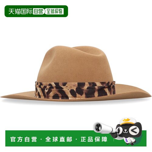欧洲直邮FENDI 女士帽子 FXQ710AVP7F0QB8 SS2026 棕色 动物印花
