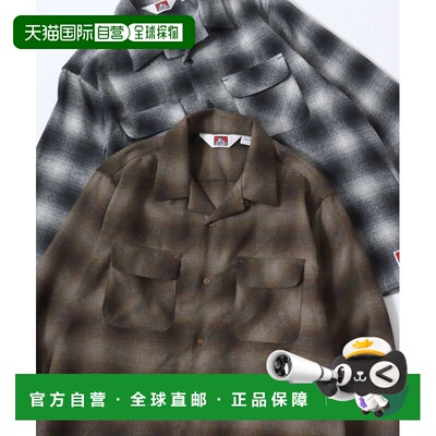 日本直邮BEN DAVIS 男女同款 加厚磨毛格纹法兰绒长袖衬衫 214309
