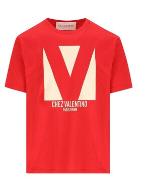 潮奢 Valentino 华伦天奴 男士 Chez 印花圆领 T 恤 6V3MG16PAQ9