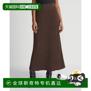 美国奥莱直发 自营 lafayette 148木质金属罗纹拉链裙 木质金属