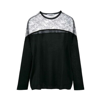 VALENTINO 女士针织毛衣 LB3KC17V2TM0NO CO 黑色 Crewneck