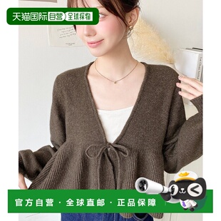 针织开衫 1h可退 蕾丝边短款 女装 搭配腰线设计 日本直邮moment