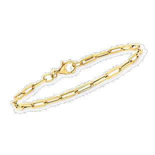 自营 Ross-Simons 意大利 14 克拉黄金回形针链式手链 - 7 英寸