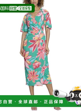 自营 Maggy London Freesia 花卉中长连衣裙 - 绿色 美国奥莱直发