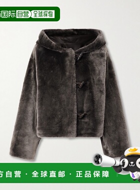 1h可退 香港直邮YVES SALOMON 女士 连帽毛羊皮夹克 26WYV61552ME