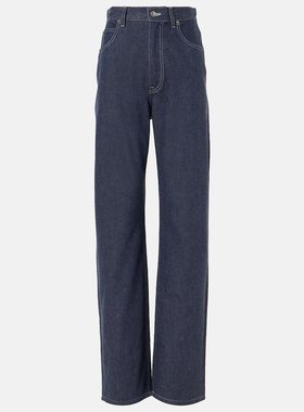 潮奢 Loro Piana 诺悠翩雅 女士 Tye 高腰阔腿牛仔裤 001149