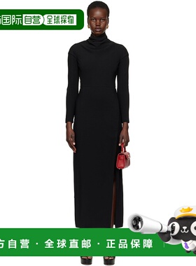 1h可退 香港直邮Versace 范思哲 女士 黑色 Cady Draped-Neck Sli