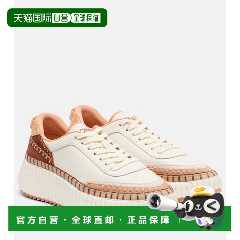 1h可退 香港直邮Chloe 蔻依 女士 Nama 网纱运动鞋 white白色 舒