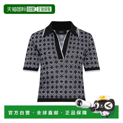 香港直邮AMIRI 女士POLO衫 AWTOKN10620001 AW2026 黑色 Polo wit
