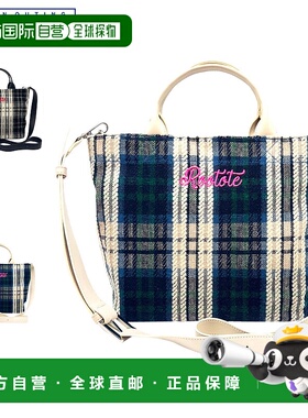 日本直邮ROOTOTE 女士两用单肩包斜挎包轻便方形材质黑色/蓝色364