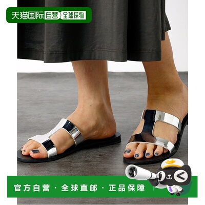 1h可退 日本直邮NICOLAS LAINAS 女士银色切割设计平底凉鞋 04500