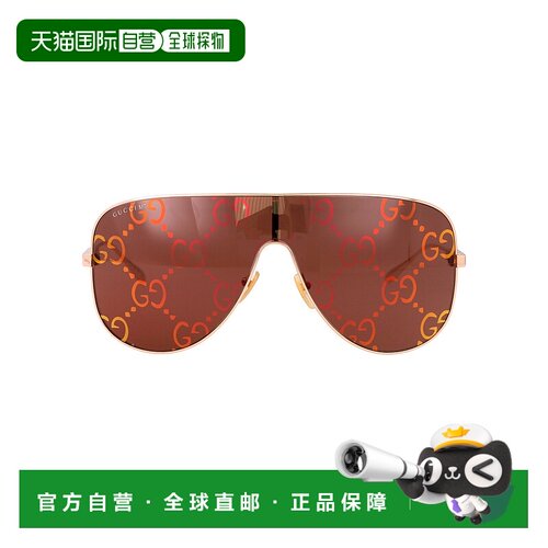 香港直邮潮奢 Gucci 古驰 女士 玫瑰金色 Mask 太阳镜 GG1436S