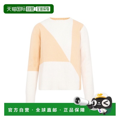 自营jil sanderOpen Orange Long-Sleeved Wool Sweater - white