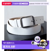 日本直邮florge 腰 银色 哑光银色扣皮革宽腰带 FL8218EW010557