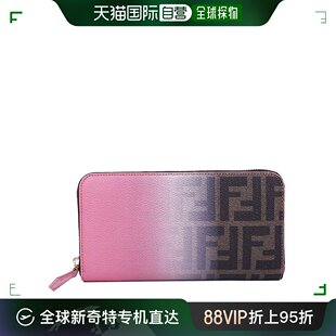 女士经典 LOGO粉色拼色PVC长款 钱夹 F0P 香港直邮FENDI 8M0299 W2C