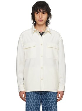 潮奢 Valentino 华伦天奴 男士 灰白色翻领衬衫 4V3CIN628EJ