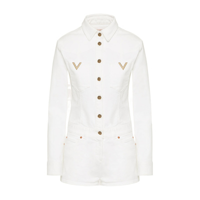 香港直邮VALENTINO 女士连体裤 1B3DH00F79C001 AW2022 白色牛仔