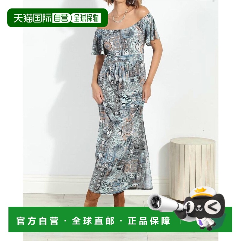 自营 veronica m费尔法克斯帝国马克西短袖连衣裙-Fairfax 美国奥